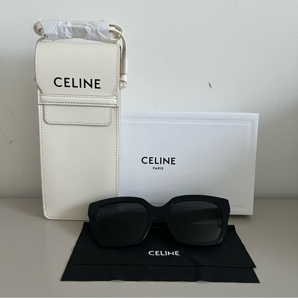 Celine 56MM Monochroms 3 Black/Grey Sunglasses